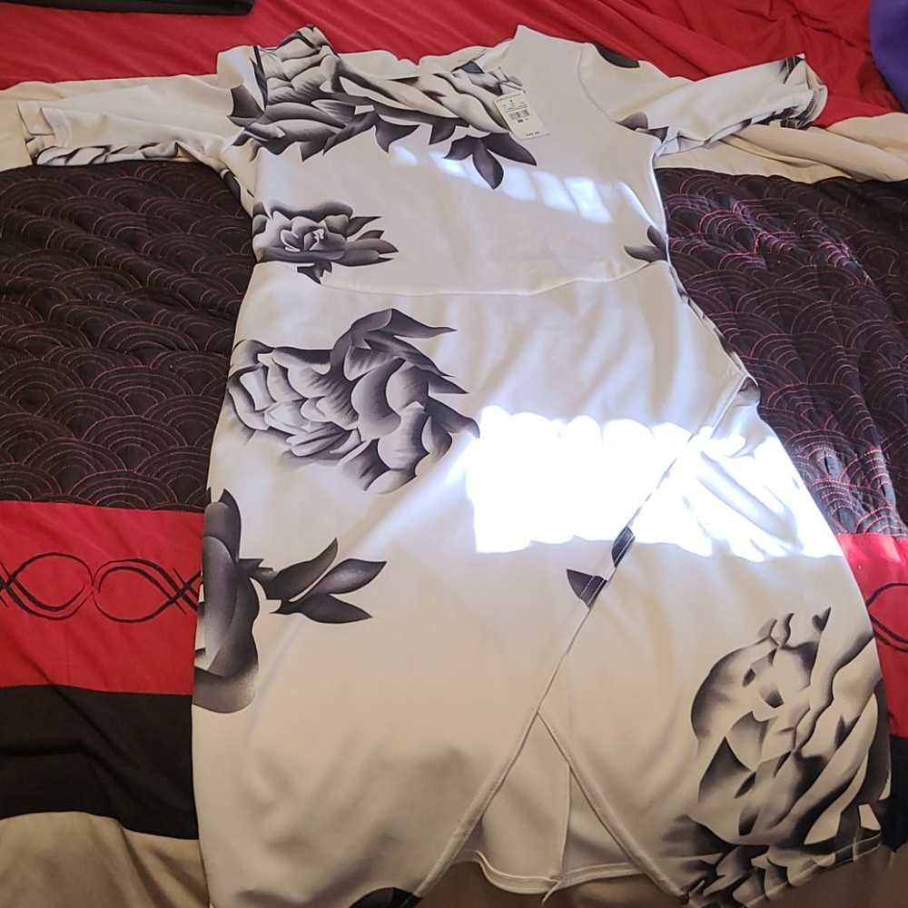 Black and white floral dress